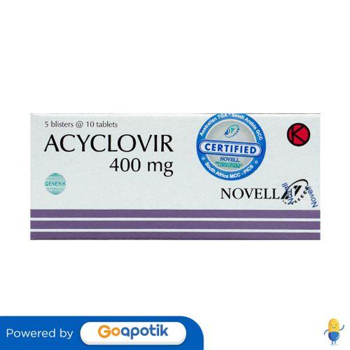 ACICLOVIR NOVELL 400 MG BOX 50 TABLET