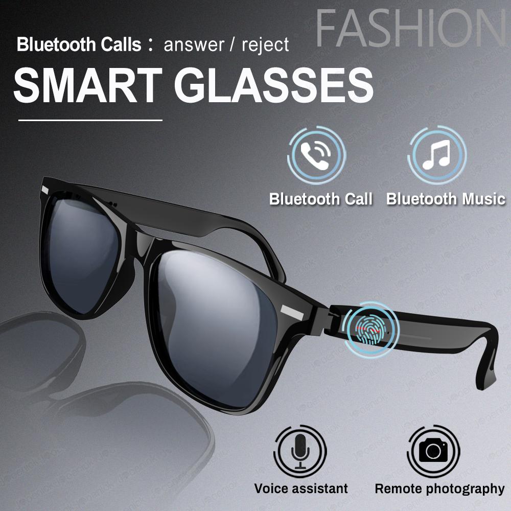 Smart Glasses Wireless Bluetooth Call Sunglasses Built-in Microphone Speakers Touch & Voice Assistant Compatible Glass For Men