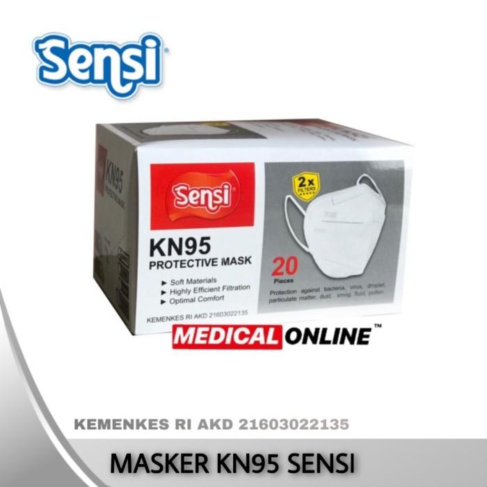 Masker Medis KN95 Sensi Mask Original Isi 20 Pcs PEr Box - black