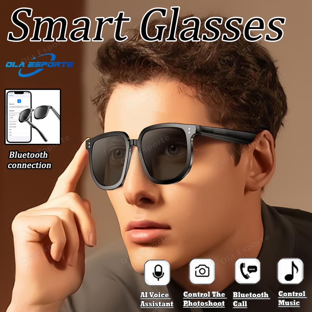 Outdoor Bluetooth V5.3 Smart glasses eye glass  HD Call Music Wireless Headphones Anti-touch UV For Men Women Fashion Sunglasses