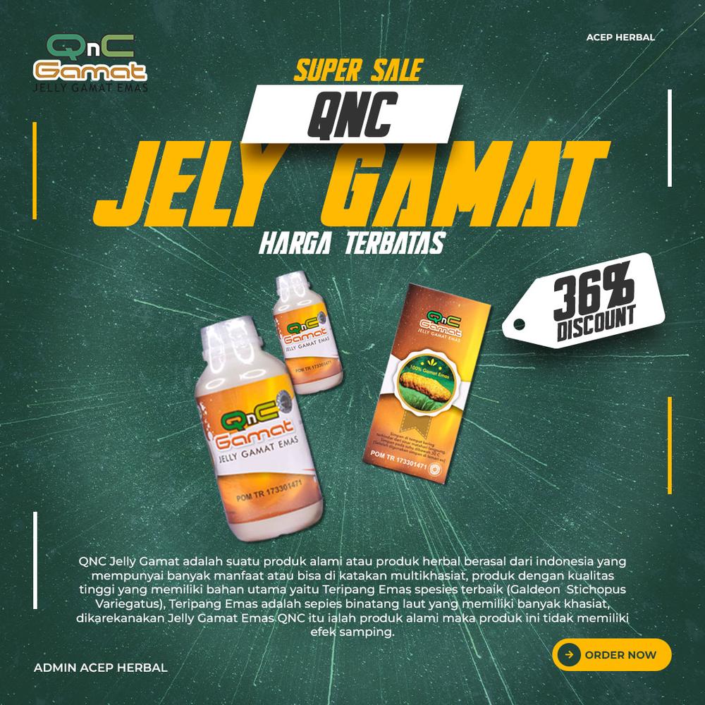 QnC Jelly Gamat Untuk Membantu Hernia Turun Berok Turun Usus Hidrokel Varikokel Isi 300ml