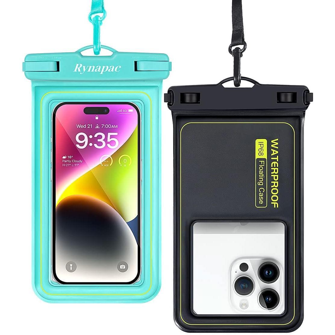 IP68 Waterproof Phone Pouch, Floating Waterproof Phone Case for iPhone 16 15 Pro Max Galaxy S24+ S23 Pixel 8 Pro with Detachable Lanyard, Cellphone Dry Bags Beach Vacation Essentials -2 Pack