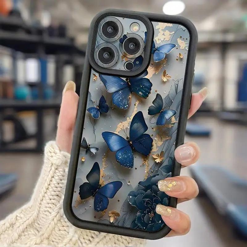 Glow In The Dark Butterfly Design Phone Case for iPhone 16 15 12 11 Pro Max X XR XS14 13 7 8 16 Plus SE2 Soft Matte FUll Cover-CoolChinaGoods