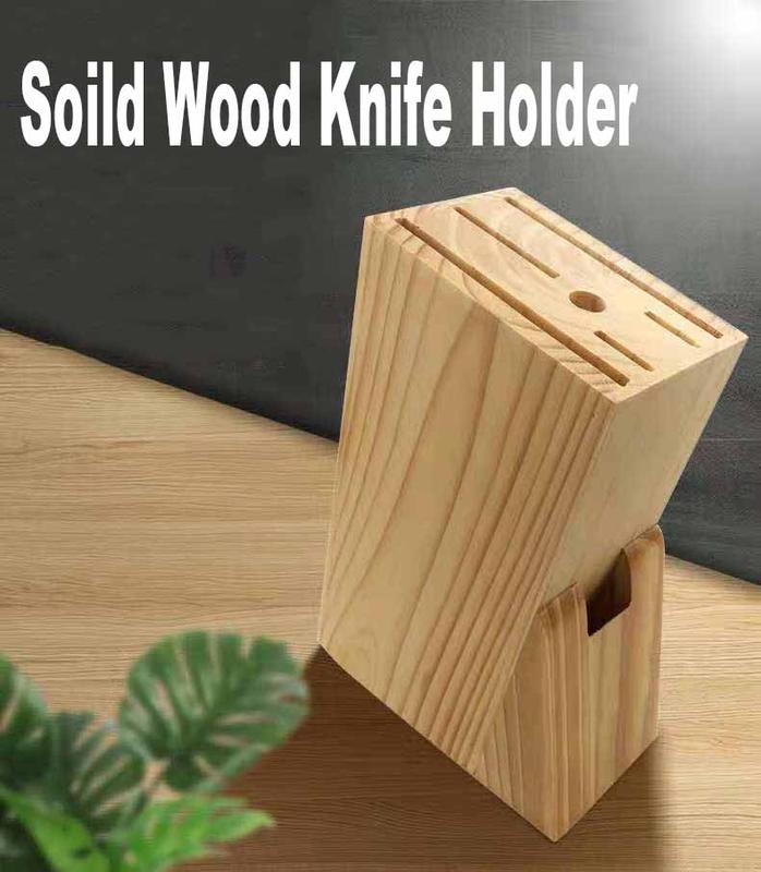 Wood stand knife holder block storage rack kitchen-z223