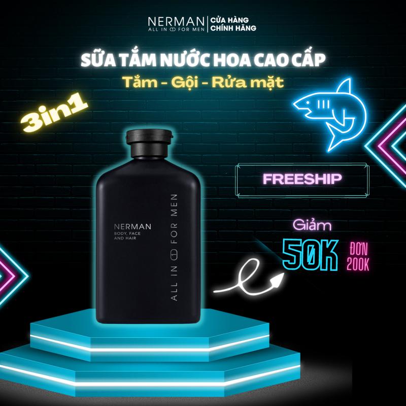 Sữa tắm gội hương nước hoa cao cấp Gentleman 3 in 1 NERMAN 350ml