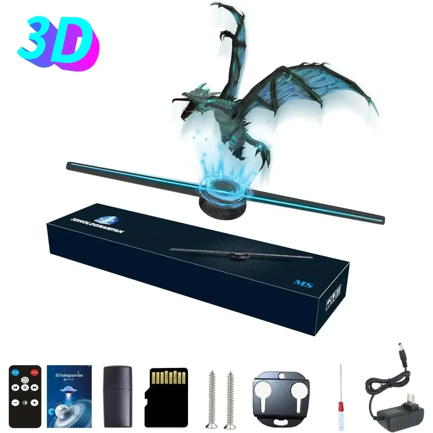 3D Hologram Fan 42CM 3D Holographic Projector Advertising Display Light HD Holographic Projector for Stores Bars Party Xmas