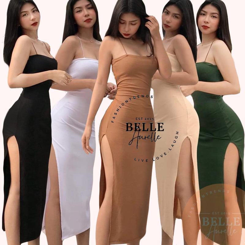 Belle Aurelle Zaria Strappy Slit Dress for women on sale
