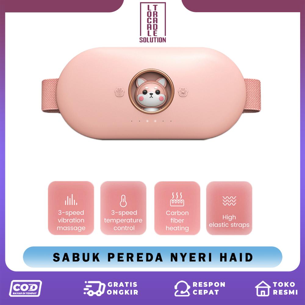 Sabuk Pijat Penghangat Haid Menstruasi Therapy Warming Massage Belt Punggung Elektrik Pereda Nyeri Saat Datang Bulan - Pink