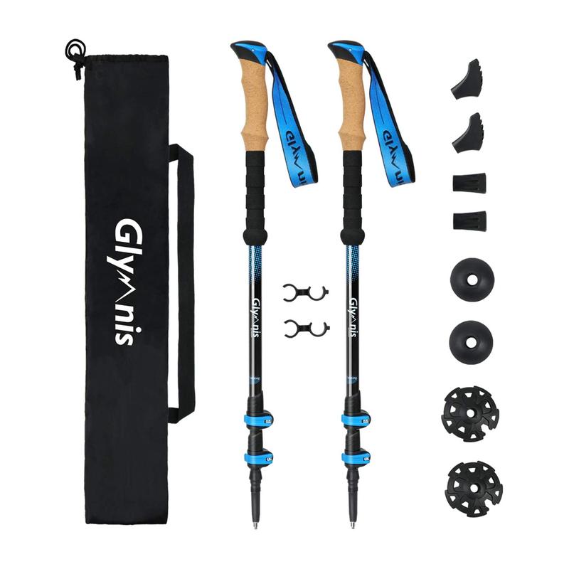 Walking Trekking Poles Lightweight 2pc/set Collapsible Adjustable Hik…