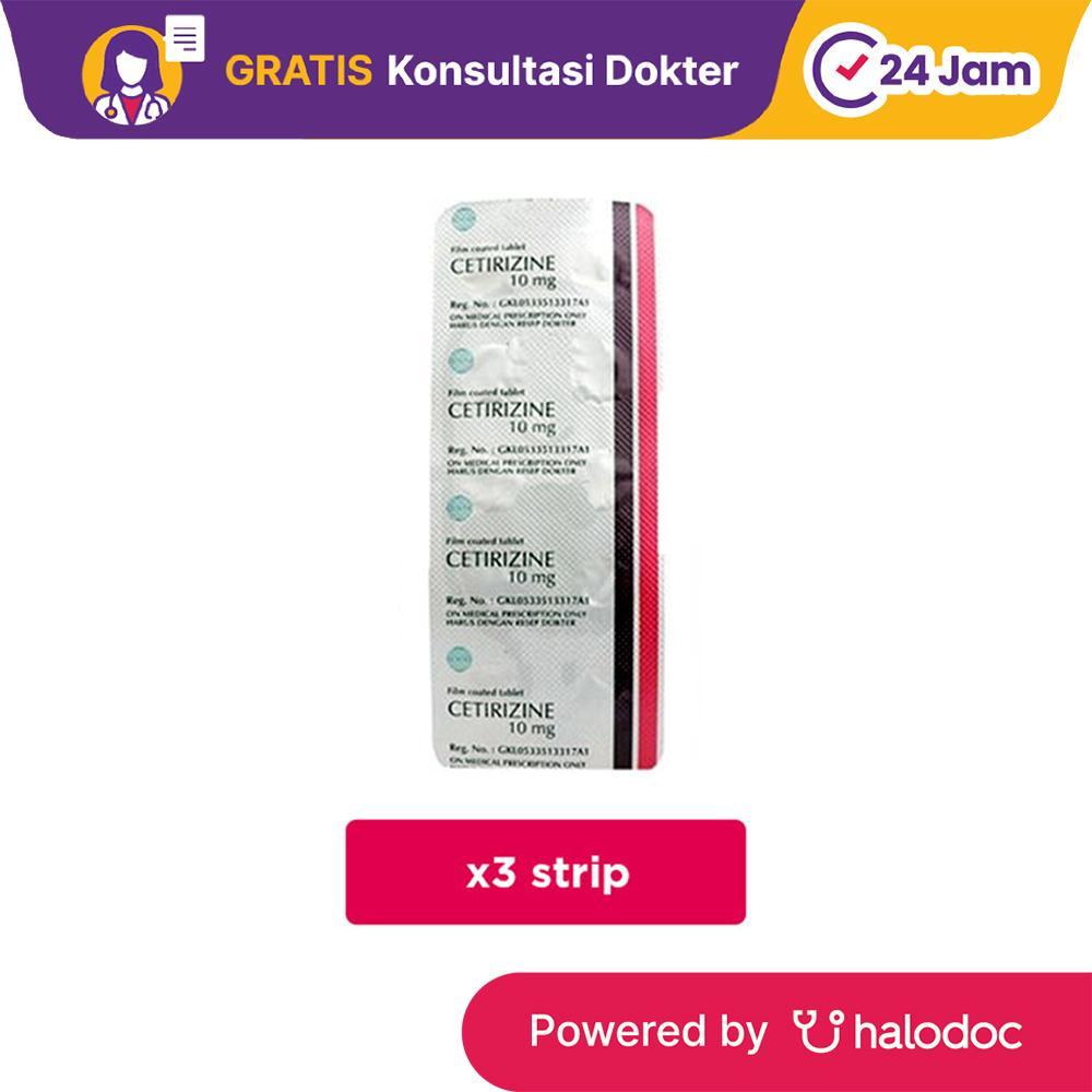 Cetirizine 10 mg 3 Strip (10 Tablet/Strip)