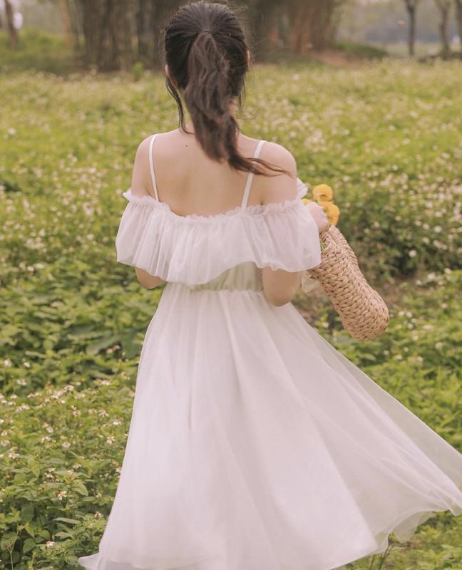 OFF-SHOULDER DRESS - VÁY TULLE HAI DÂY - V0005