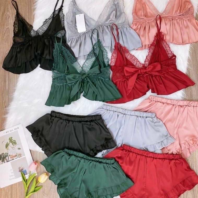 Set lụa nơ lưng to đẹp A03