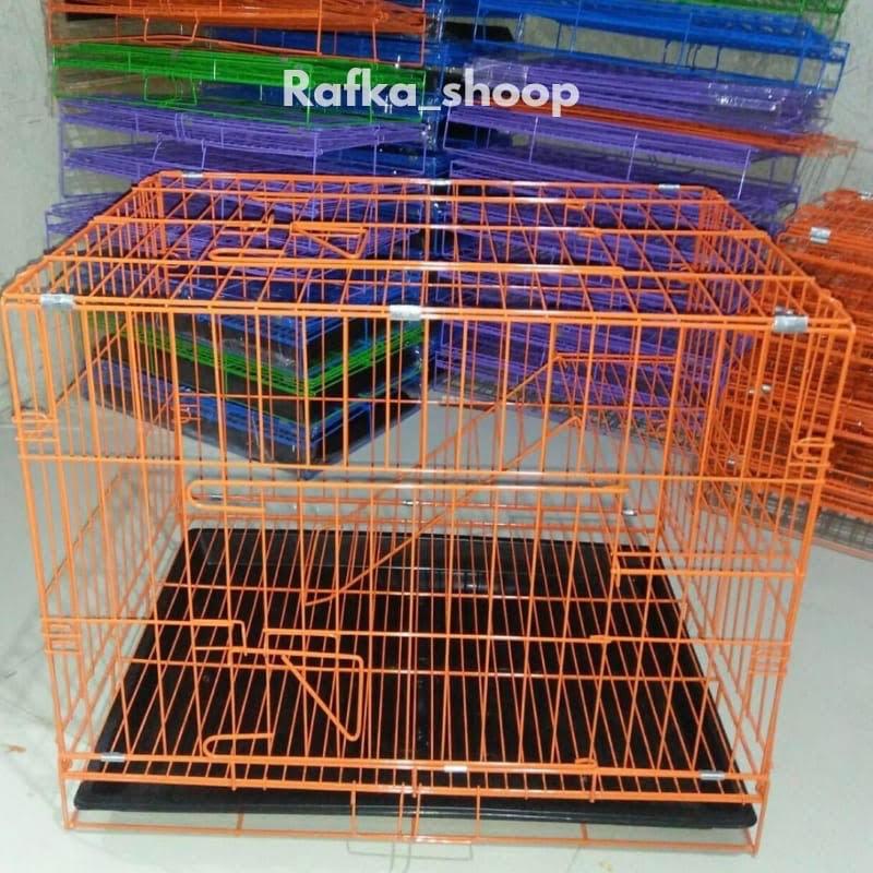 KANDANG BESI LIPAT TINGKAT UKURAN 60X40X50 / KANDANG KUCING / KANDANG…