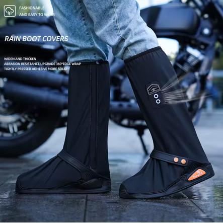 Zhengyu PVC Anti Slip Rain Shoe Cover Proctector Waterproof Air Hole Fitur Pelindung Sepatu Hujan Motor - ORANGE LABEL, S
