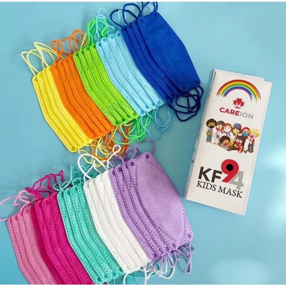 Masker 4Ply KF94 Kids Polos Rainbow Usia 3-14 Thn - Girl, 1 Pak 10 pcs