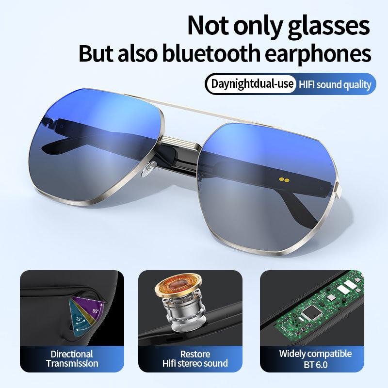 New AI Voice Assistant Glass Intelligent Make Answer Call Smart Glasses Bluetooth Music UV Protection Waterproof Sunglasses
