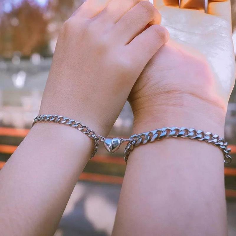 ◄ ��Ready Stock�� Korean Fashion Circle Heart Couple Male Bracelet Me…