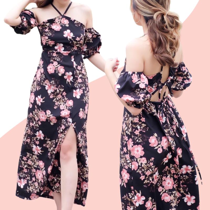 Dress A01 ลายดอกไม้
