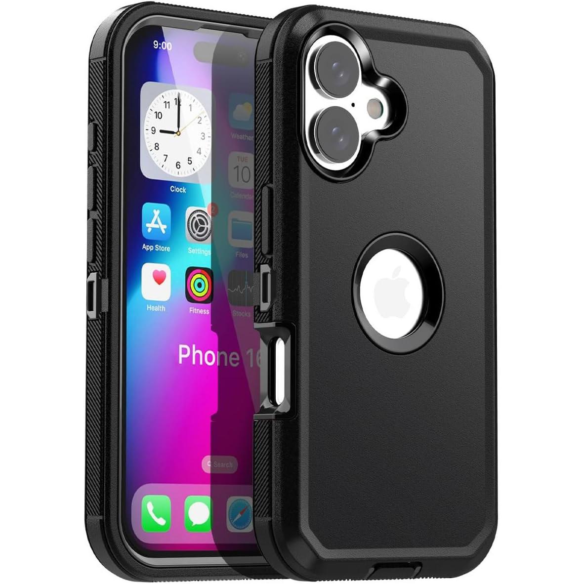 AICase for iPhone 16 Case,Heavy Duty Drop Protection Full Body Rugged Shockproof/Drop Proof/Dust Proof Military Protective Tough Durable Cell Phone Cover for Men Women for iPhone 16 6.1