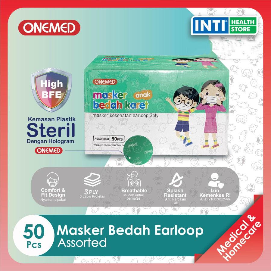 Onemed | Masker Anak Earloop 3 Ply | Surgical Mask | Masker Anak Medis - Kartun