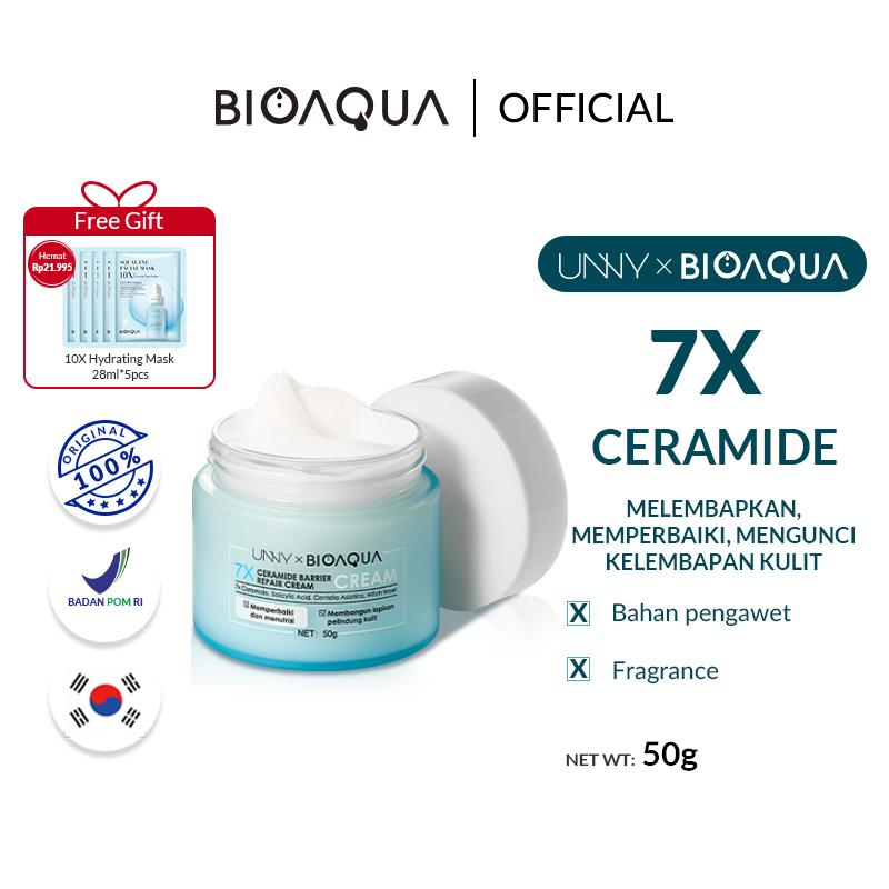 【BPOM】BIOAQUA X UNNY 7X Ceramide Skin Barrier Repair Moisturize Cream…