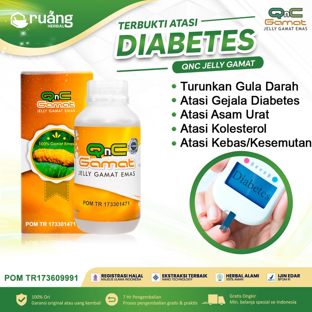 QNC Jelly Gamat Emas - Cairan Setengah Padat untuk Diabetes Kering dan Basah, Pengering Luka Diabetes, HALAL BPOM