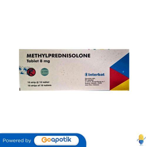 METHYLPREDNISOLONE INTERBAT 8 MG BOX 100 TABLET