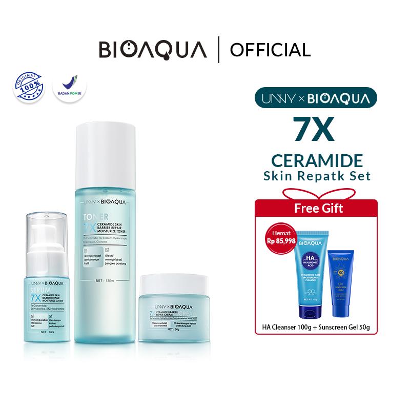 【BPOM】BIOAQUA × UNNY 7X Ceramide Skin Care Set Moisturizing Toner 120…