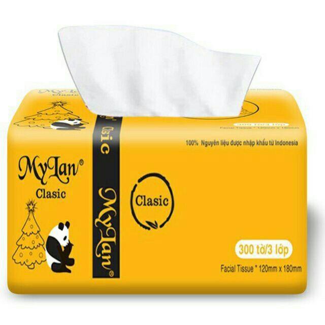 Giấy Rút Gấu Trúc MyLan 3 Lớp (300 Tờ/Gói, 10 Gói/Túi )