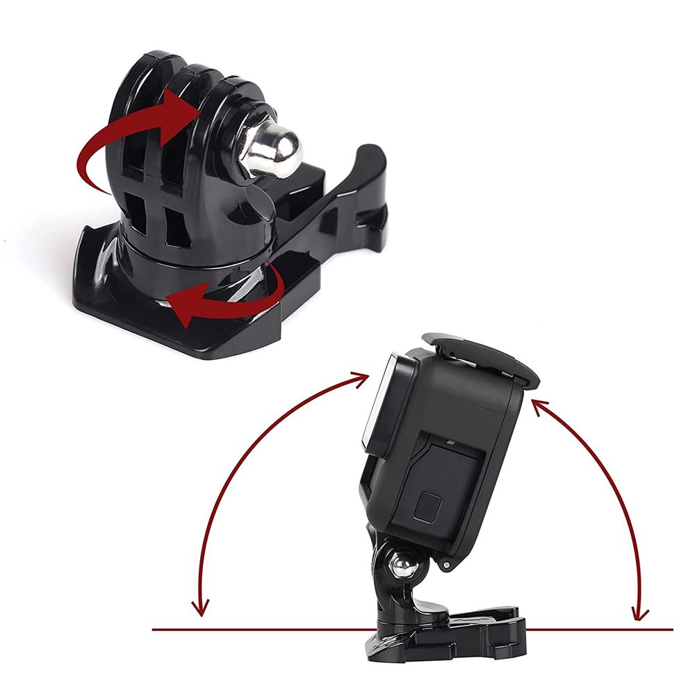 Support de fixation pivotant à vis à 360° pour sangle de casque, adaptateur et support pour caméras d'action GoPro 11, 10, 9, 8, 7, 6, Session, 5 et 4_voghion.com