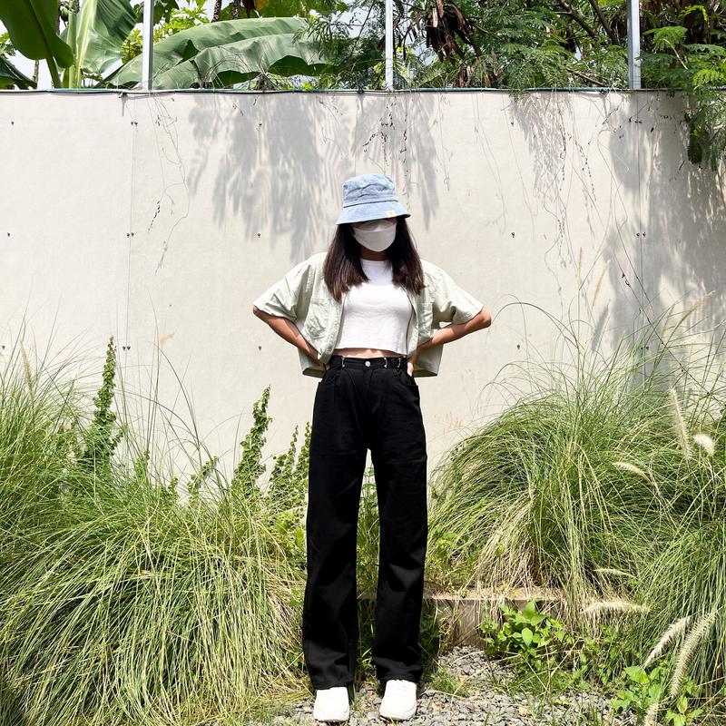 X19 Black - Straight Baggy  Highwaist Korean Jeans Demorin