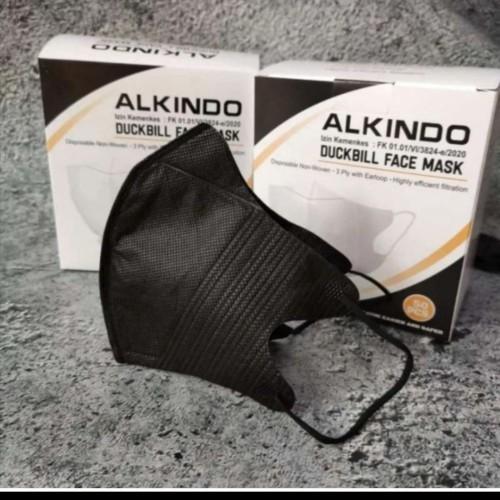 COD Masker 3ply DUCKBILL IMPORT face DUCK 3 ply face mask isi 10 dan 50pc - DB ALK HITAM
