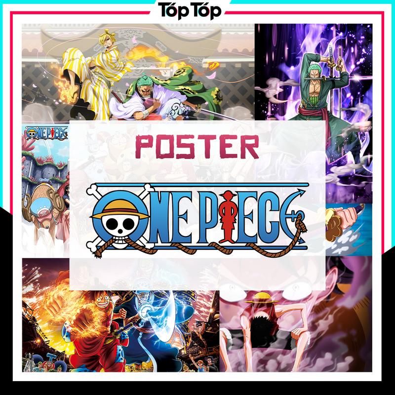 Tranh dán tường Poster One Piece trang trí góc học tập cực ngầu