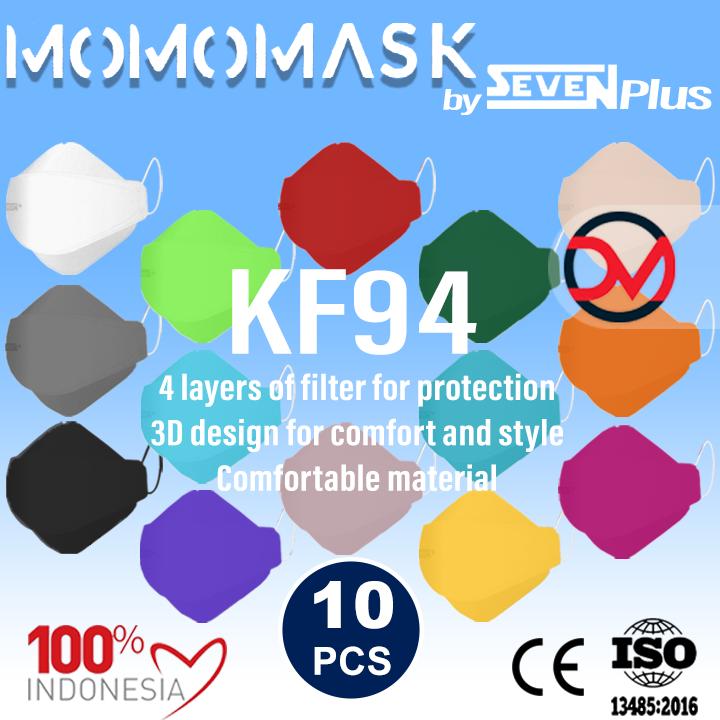 Masker Momomask / Momo KF94 4ply by Seven Plus isi 10pcs - Putih