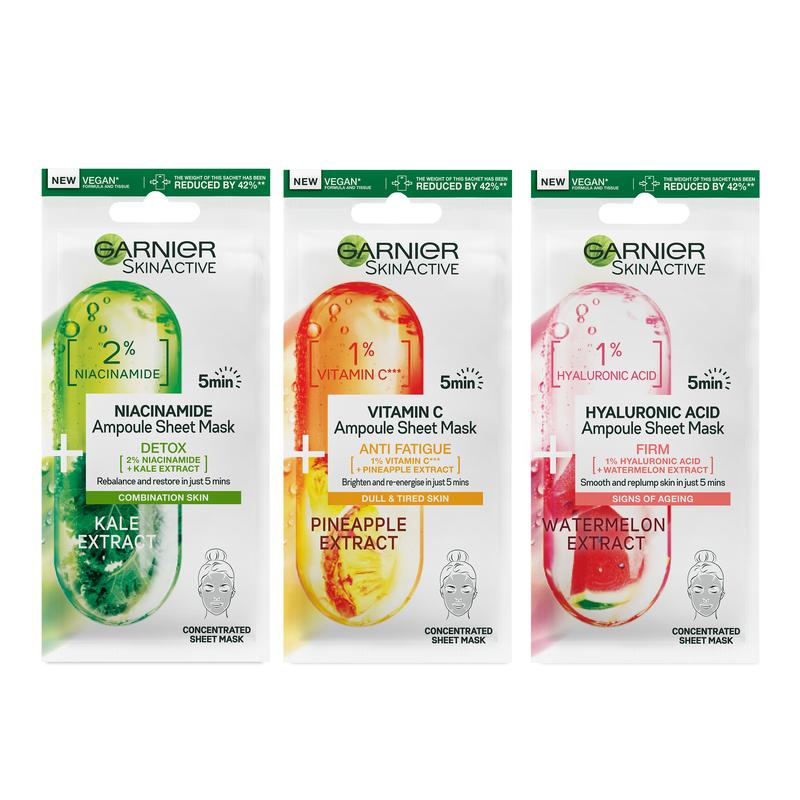 Garnier Ampoule Sheet Masks, Set Of 3 - Pineapple & 1% Vitamin C To B…