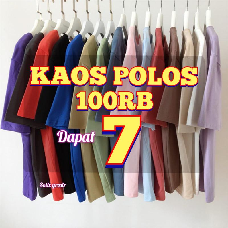 100rb dapat 7 kaos polos kaos dewasa termurah