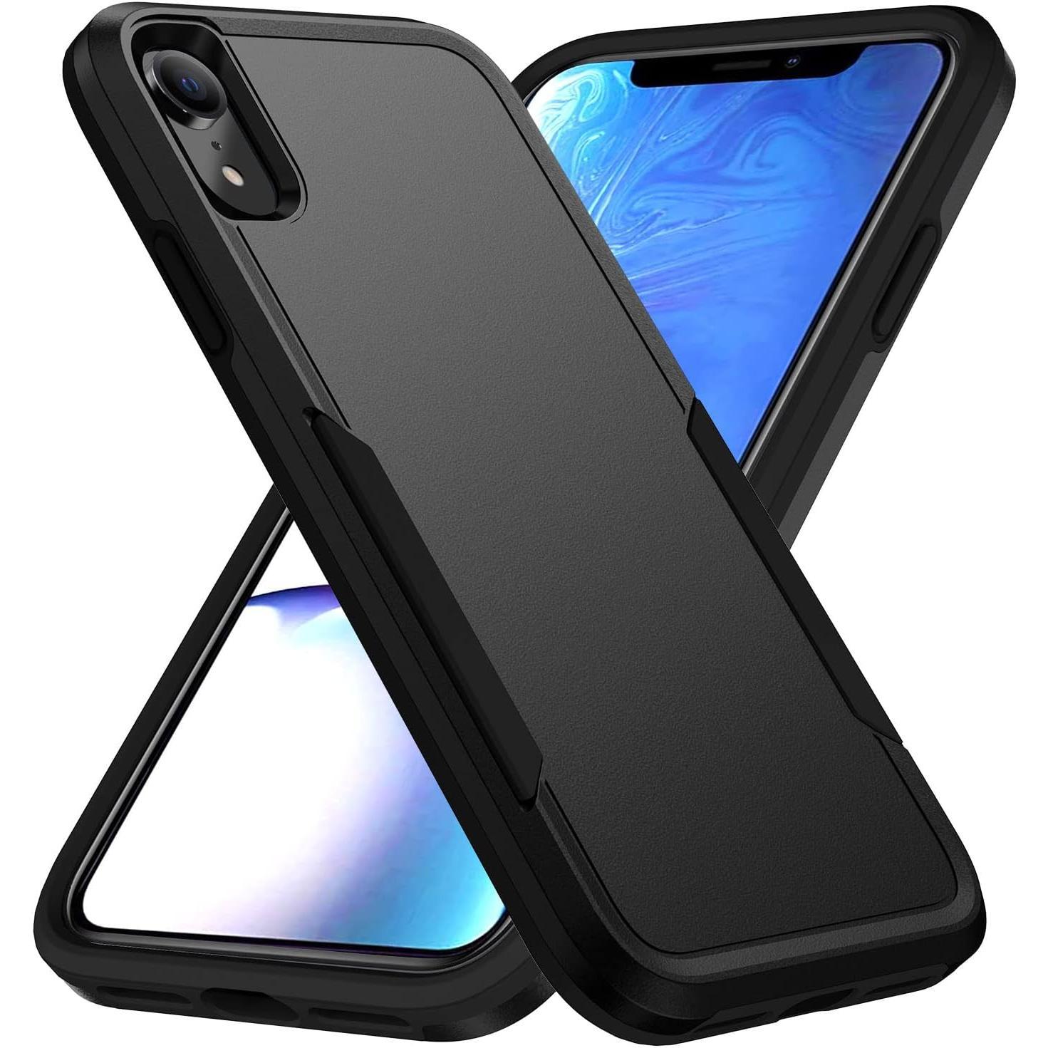 Compatible with iPhone XR Case, Heavy Duty Protection Shockproof Dropproof Dustproof Anti-Scratch Phone Case Cover for xr -Black