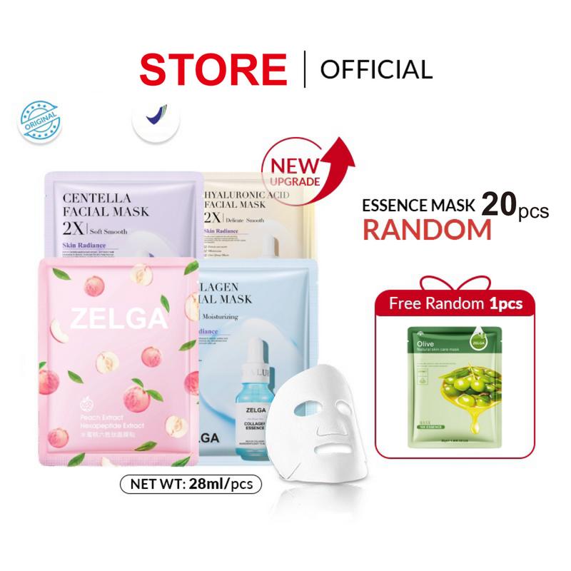 Paket 20 Gratis 1pcs Masker Wajah Whitening Natural Plant Extract