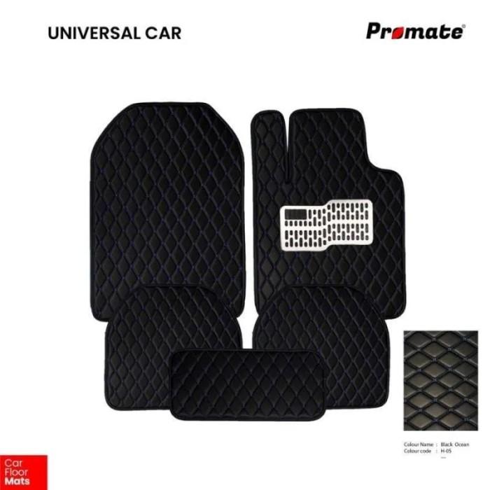 Karpet Universal 7D Nissan Juke Promate Leather 2 Lapis Koil Garansi - All Black - Black Gold Koil