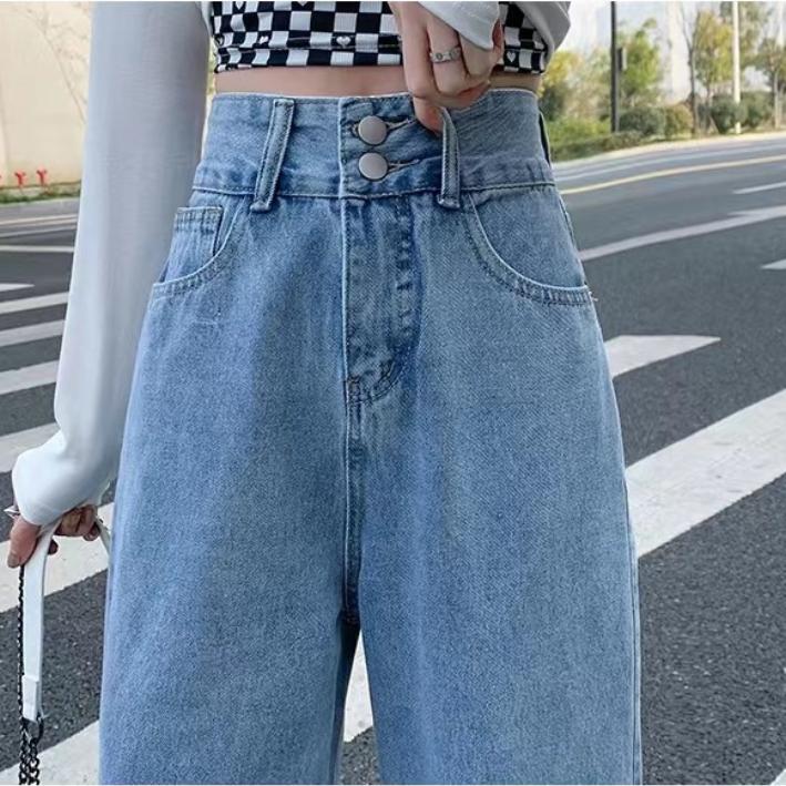 celana wanita kekinian celana kulot jeans high waist Slim-fitting Kat…