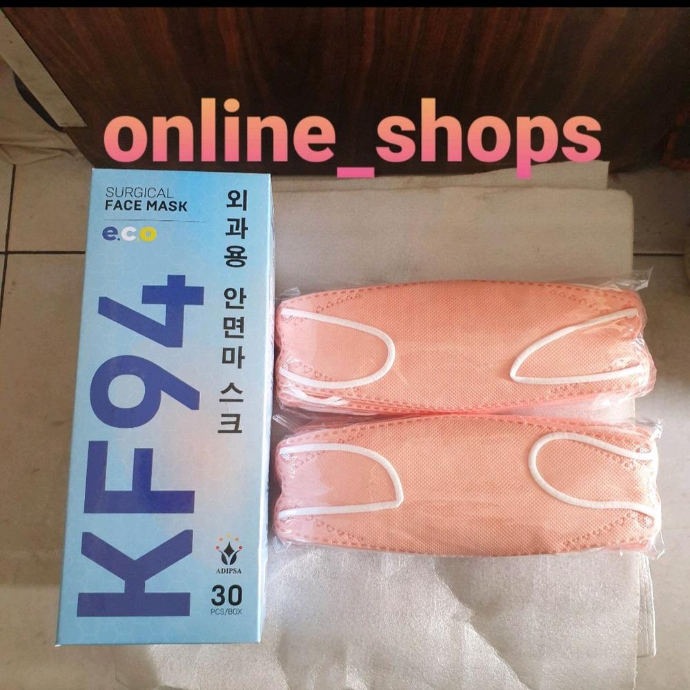 Masker kf94 dewasa medis isi 30 pcs warna peach earloop eco care 4ply