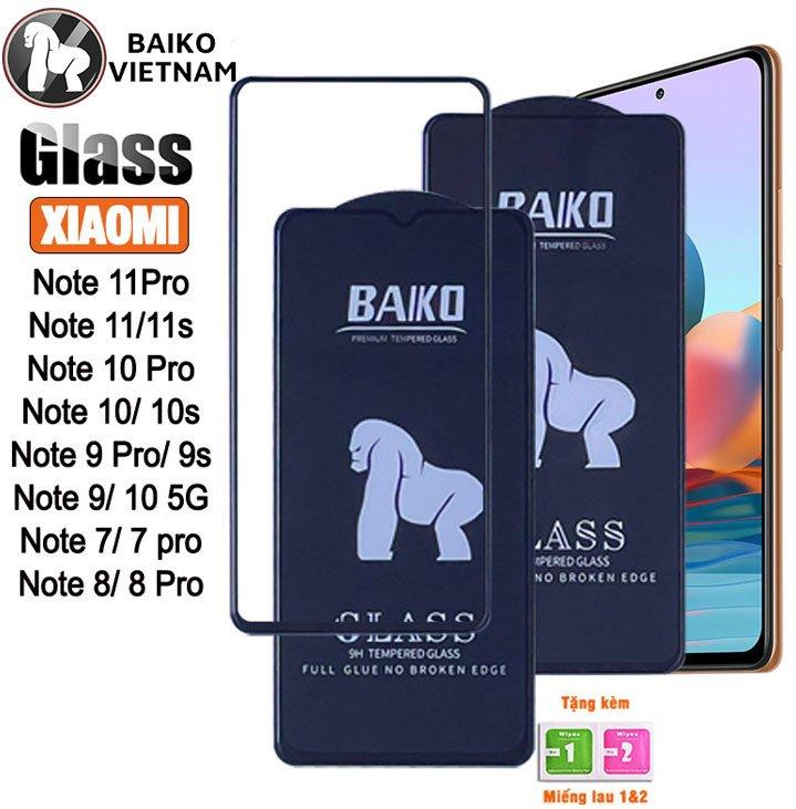 Kính cường lực Xiaomi Baiko Full dòng Note 11 Pro Note 10 Pro Note 9s…