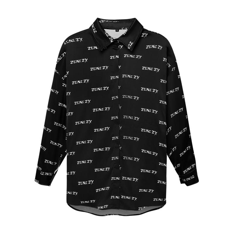 Áo sơ mi tay dài  Đen LOGOMANIA SHIRT - ZUNE.ZX