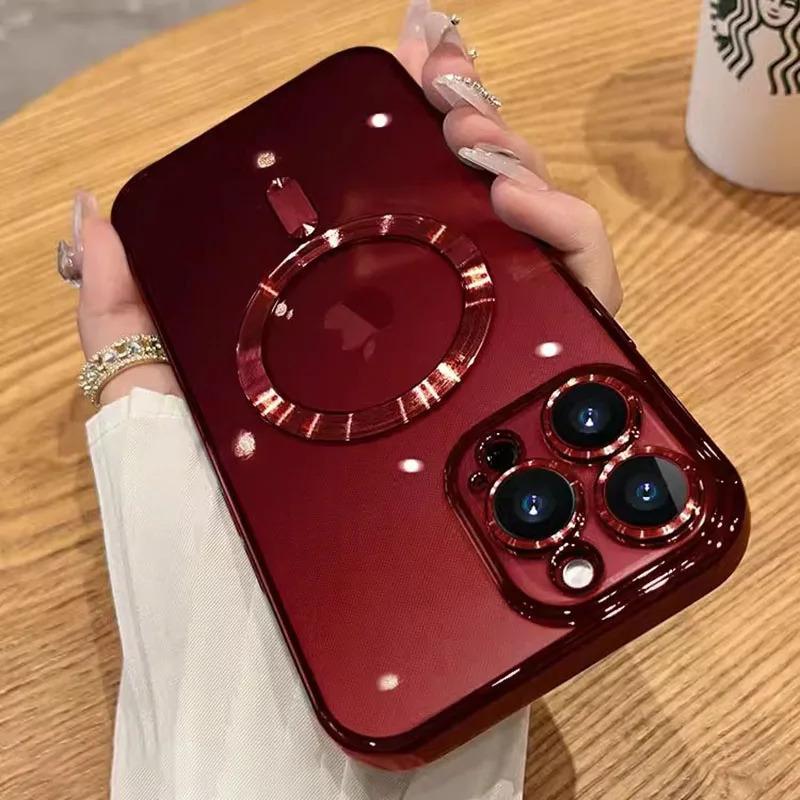 Luxury Plating Magnetic For Magsafe Case For iPhone 15 14 13 12 11 16 Pro Max Plus Wireless Charge Shockproof Cover Accessories-CoolChinaGoods