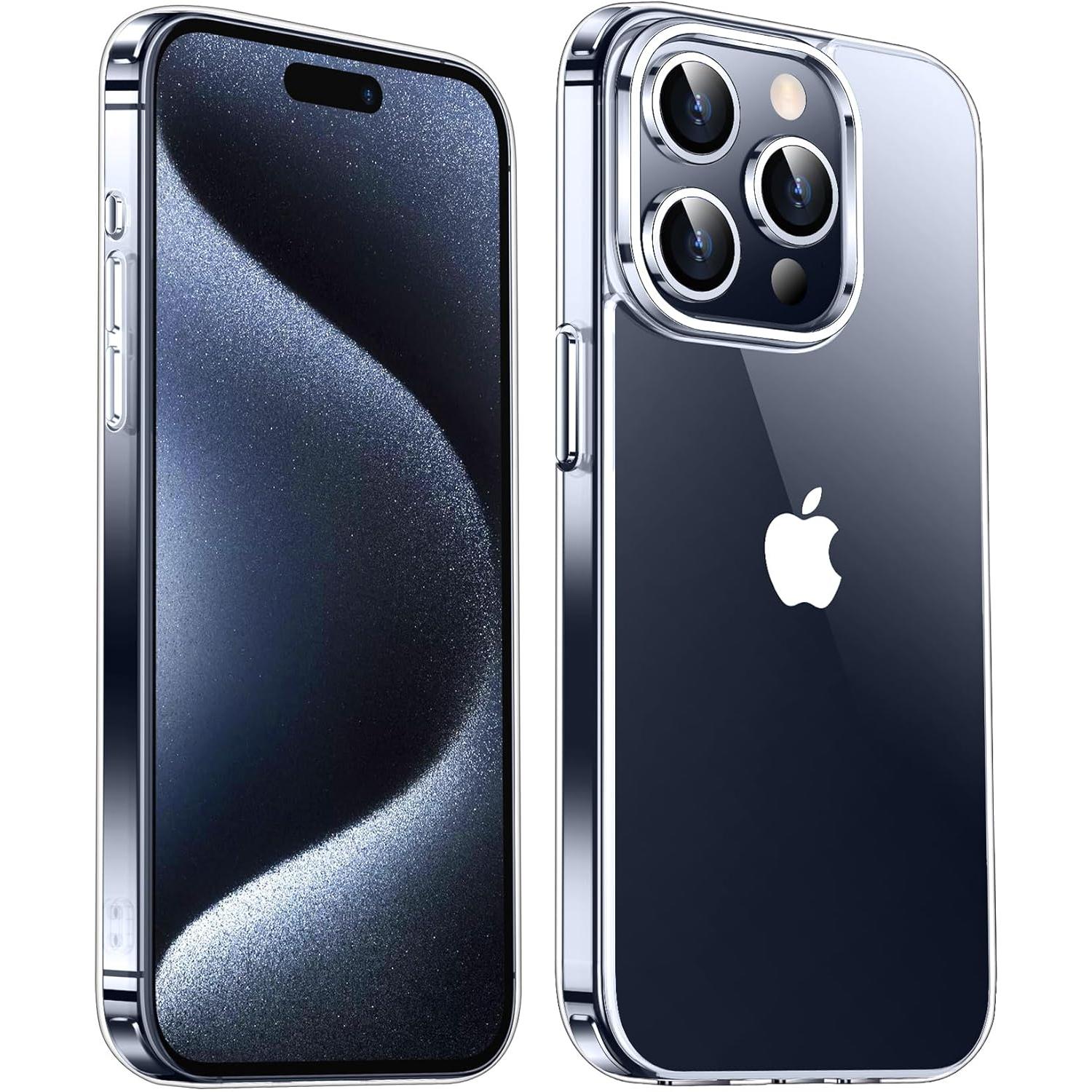 Temdan Designed for iPhone 15 Pro Max Case Clear, [Crystal Clear][Non-Yellowing][Military-Grade Drop Protection] Slim Shockproof Protective Cover Phone Case for iPhone 15 Pro Max 6.7 
