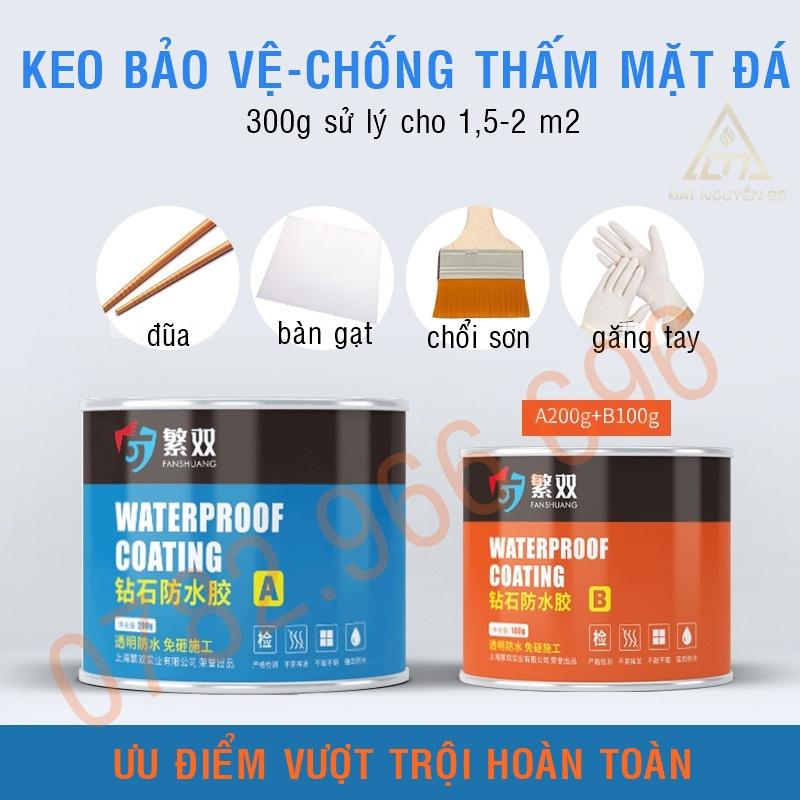 Keo chống thấm 2 thành phần trong suốt, sử lý chống thấm mặt sàn nhà …
